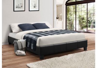 Lit SY Encadrement 140x190cm Tissus Gris  Les Chambres à Coucher Les meubles qu'on aime !