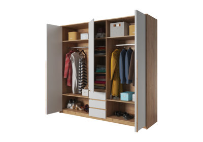 Armoire 5 Portes 3 Tiroirs avec Miroir (Collection Xelo) Les Chambres à Coucher Les meubles qu'on aime ! 2