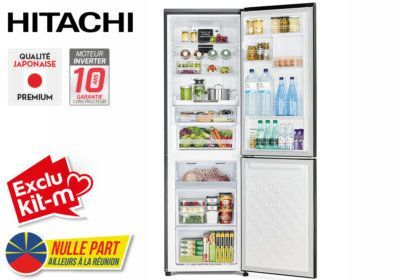 Réfrigérateur Combiné 2 Portes 330L Verre Noir Hitachi (RBG411PRU0) Exclu Kit-M !!! Les meubles qu'on aime ! 2