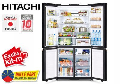 Réfrigérateur Combiné 4 Portes Verre Mat Blanc Ouverture Automatique des Portes 638L Hitachi (RWB640VRU0X) Exclu Kit-M !!! Les meubles qu'on aime ! 2