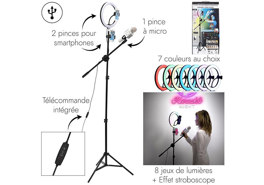 Trépied Lumière LED Photo Vidéo Karaoké Les Accessoires Les meubles qu'on aime ! 2