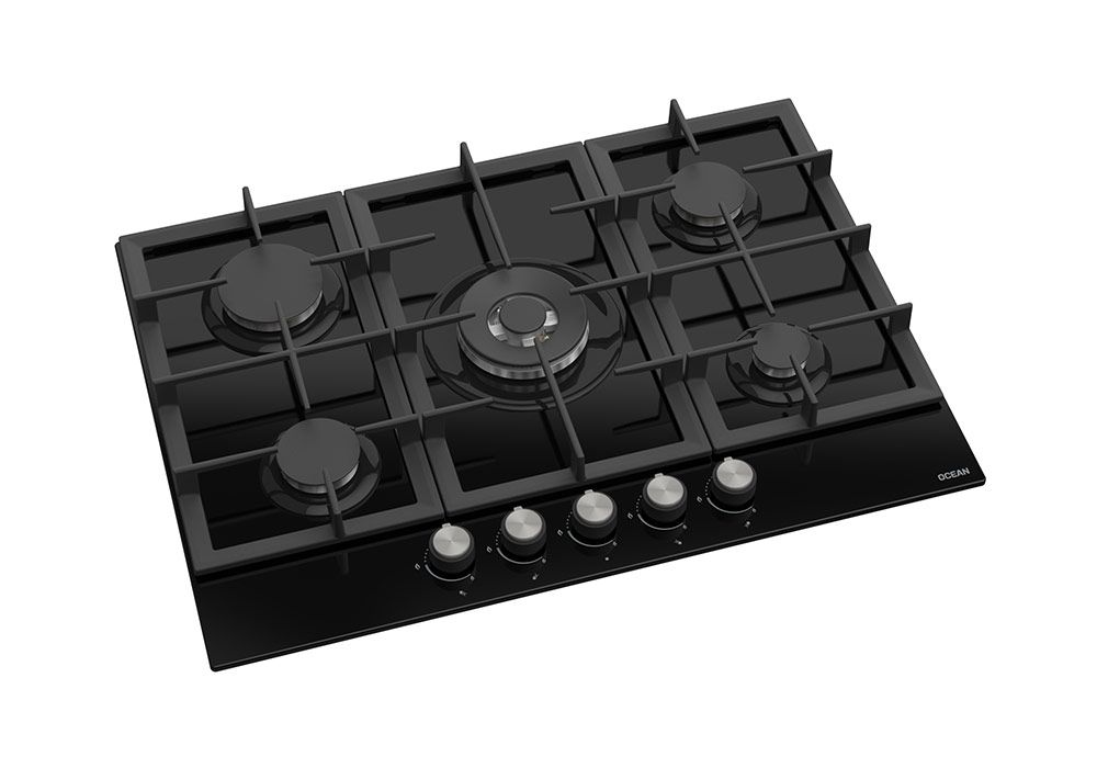 Plaque de Cuisson 5 Feux Gaz Vitrée Ocean (OHGGR75NPROSV) Exclu Kit-M !!! Les meubles qu'on aime ! 2