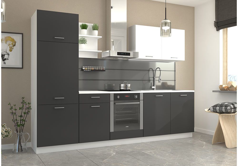 Ensemble de Cuisine Gris Graphite Prego 270cm LES BONNES AFFAIRES Les meubles qu'on aime ! 2