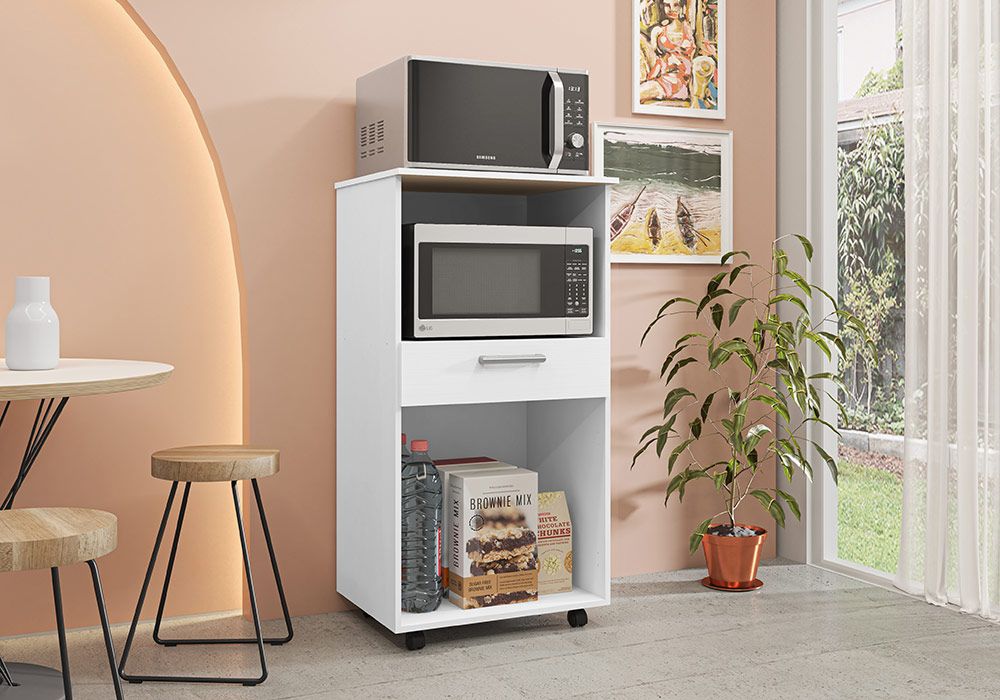 Meuble Micro ondes 2 Portes 1 Tiroir Ensemble Cuisine Les meubles qu'on aime ! 2