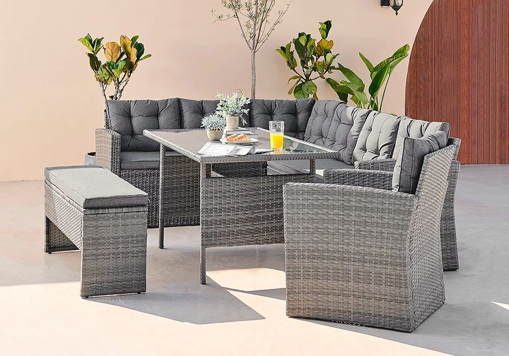 Salon d’Angle de Jardin avec 1 Table 1 Banc et 1 Fauteuil Les Jardins & Terrasses Les meubles qu'on aime ! 2