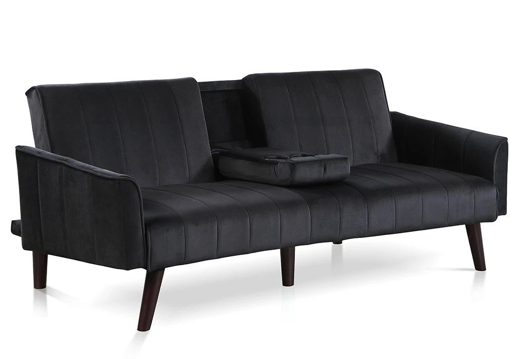 Banquette Clic Clac Noir avec Console Centrale Patricia Les Convertibles Les meubles qu'on aime ! 2